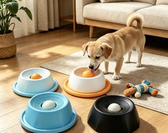Customizable Name Pet Treat Toy Fun Lick Lick Slow Feeder Dog Bowl Non-Slip Spherical Bone Broth Dog Licking Bowl New Pet Gift