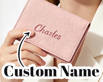Custom Name Unisex Top Grain Leather Card Holder,Multi-Functional Business Casual Slim Card Case,Large Capacity Coin Purse For Daily Use