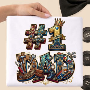 Nummer eins Dad Champion Fixer-Upper Finest Dad PNG, glücklicher Vatertag