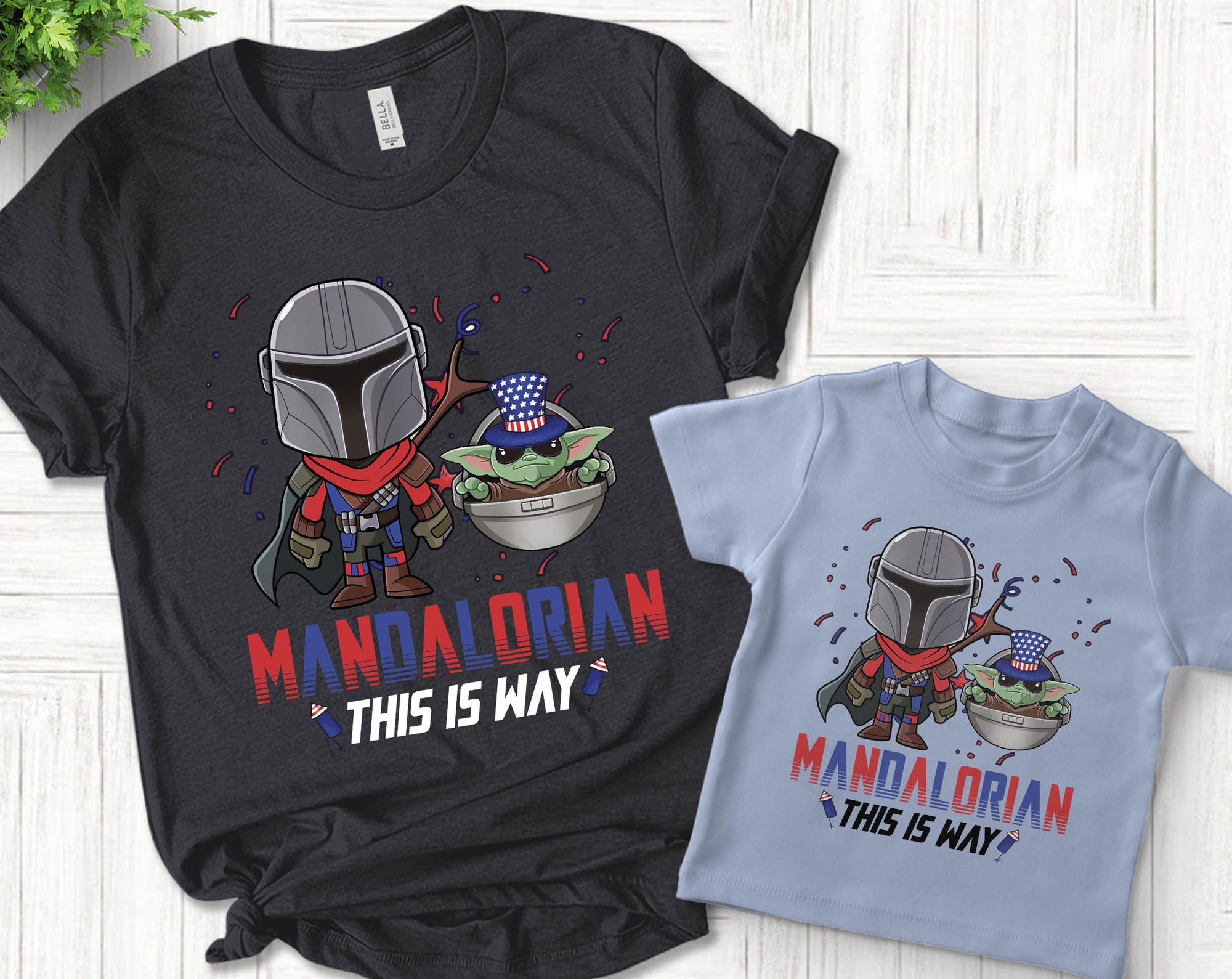 Discover Mandalorian 4th of July Shirt/ Mandalorian and Son Matching Shirt/ 4th of July Disney Star Wars Shirt