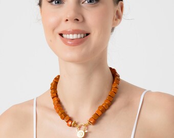 Collier de perles Bodrum avec pendentif chakra