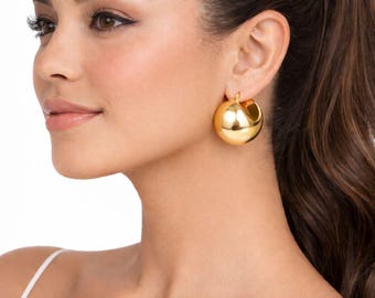 Aura Gold Domed Steel Earrings