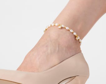 Bracelet de cheville en perles de dorika et perles