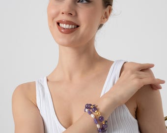 Bracelet double améthyste