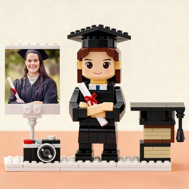 Lego Graduation Custom Brick Figure From Your Photo, Graduation Gift, Personalized ...