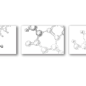 Molecule Wall Art Set of 3 Prints | Caffeine Serotonin Adrenalin Printable Decor | Minimalist Black White Science Poster | Digital Download