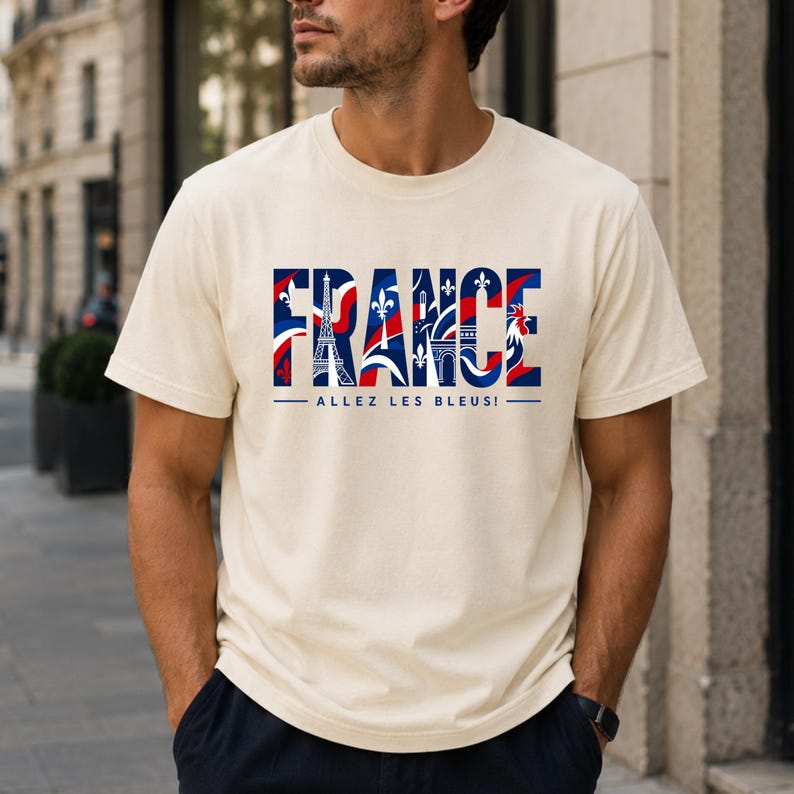 France World Cup 2026 T-shirt, France Supporter Jersey, Unisex Football T-shirt, France, Sport, gift, Sport, Gildan, World Cup Natural