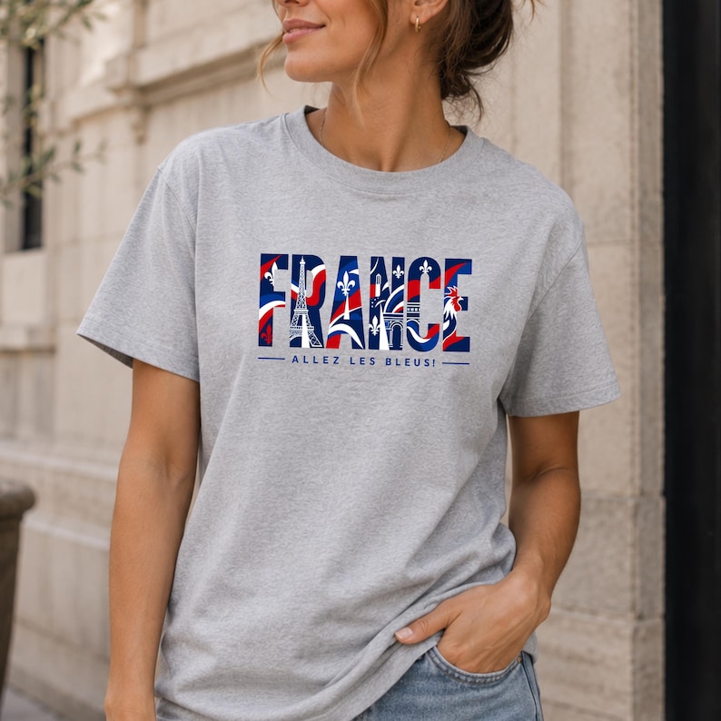 France World Cup 2026 T-shirt, France Supporter Jersey, Unisex Football T-shirt, France, Sport, gift, Sport, Gildan, World Cup Sport Grey