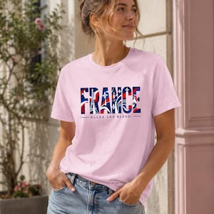 France World Cup 2026 T-shirt, France Supporter Jersey, Unisex Football T-shirt, France, Sport, gift, Sport, Gildan, World Cup Light Pink