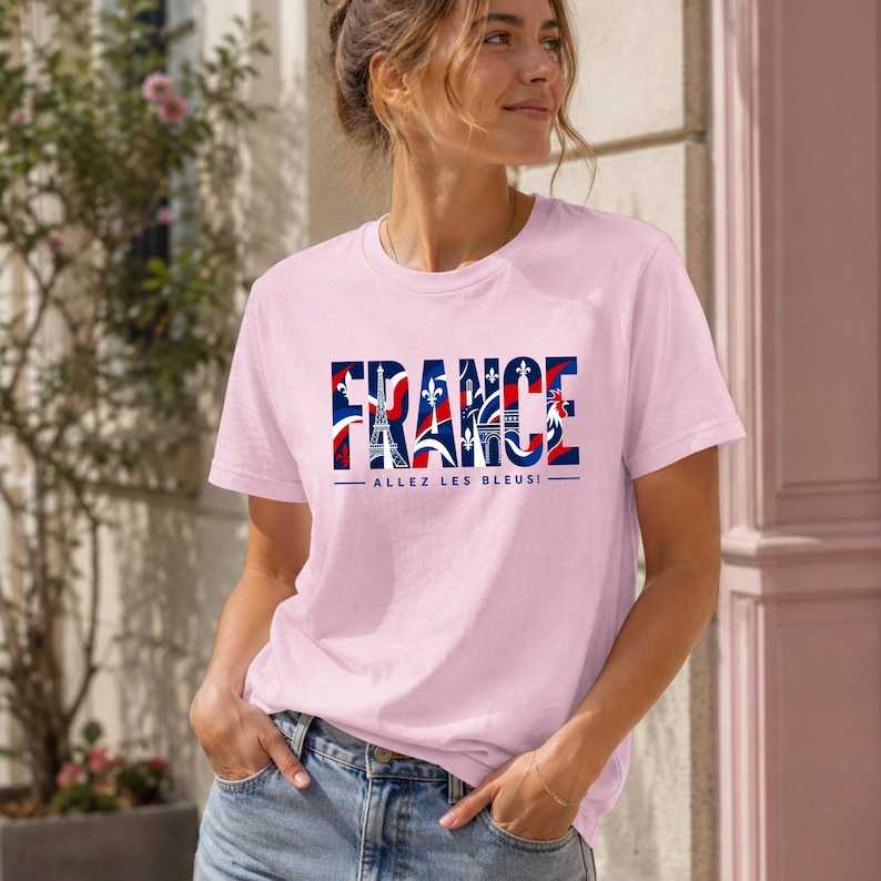 France World Cup 2026 T-shirt, France Supporter Jersey, Unisex Football T-shirt, France, Sport, gift, Sport, Gildan, World Cup Light Pink
