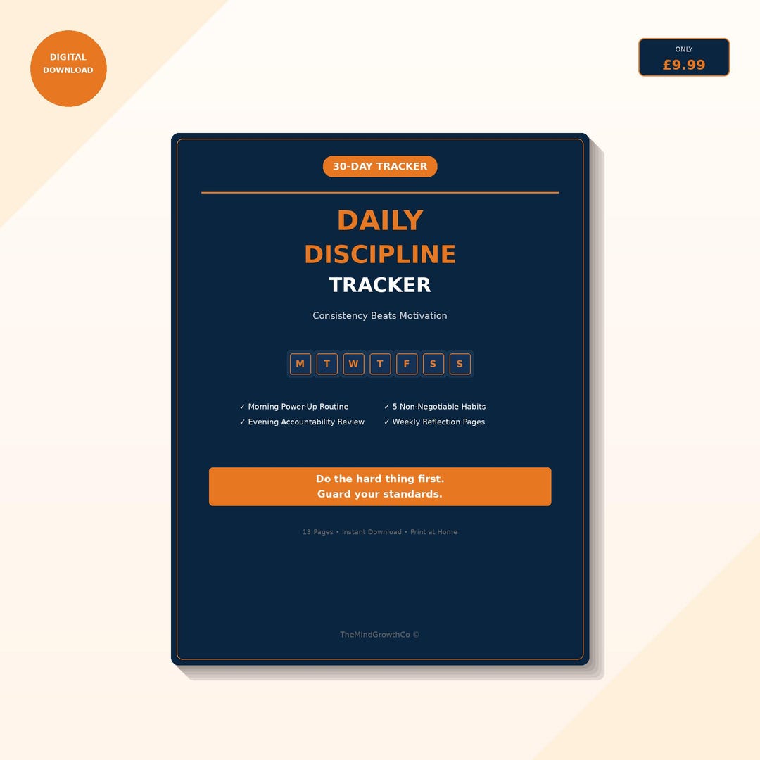 30-day Discipline Tracker | Habit Planner, Morning Routine (PDF ...