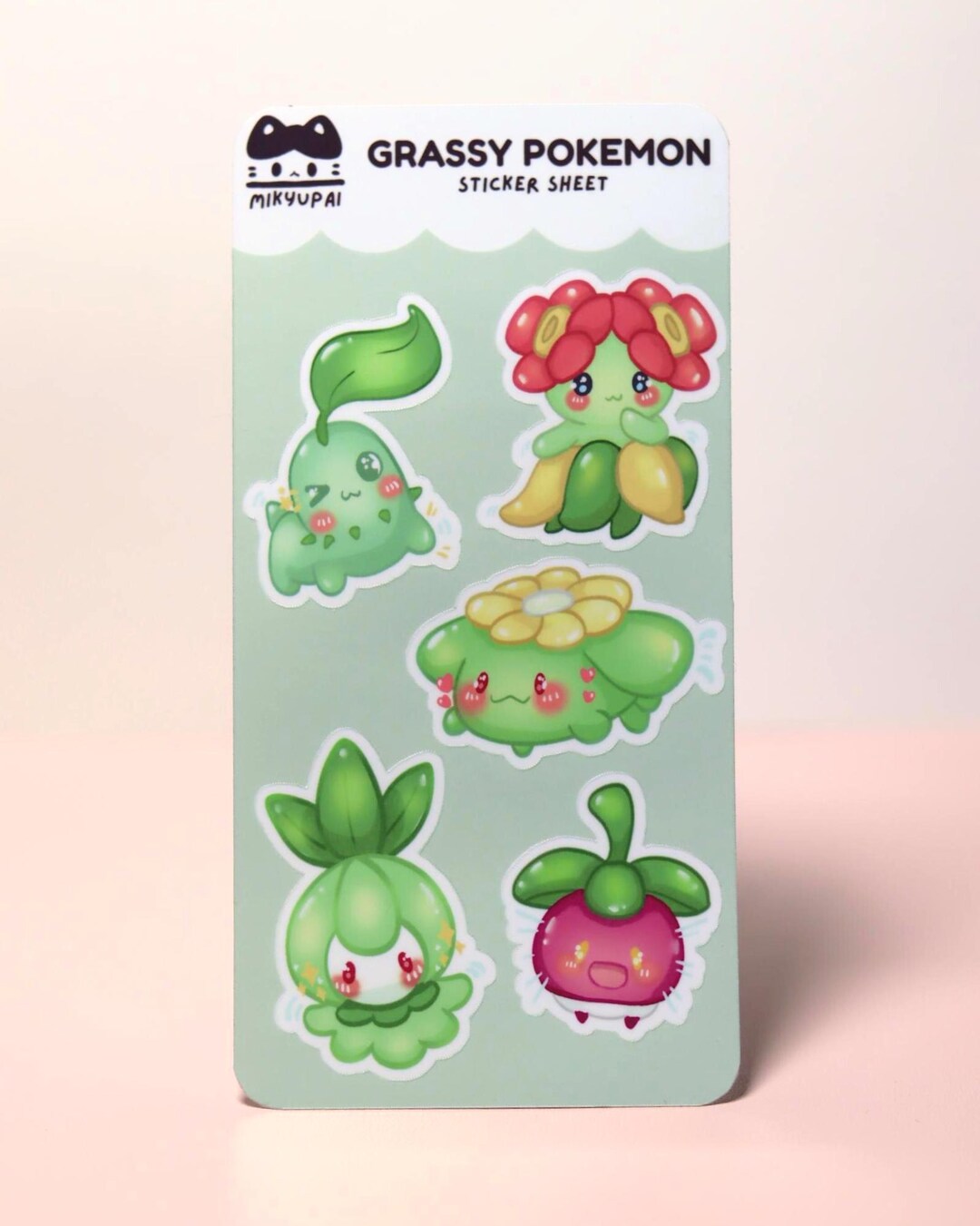 Grass Type Poke | Waterproof Vinyl Sticker Sheet - Etsy