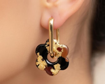 Infinity modular earrings with interchangeable polymer clay charms