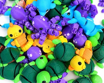 Pack de mini criaturas marinas antiestrés / Juguetes sensoriales oceánicos / Complemento para cruceros con forma de pez / Regalos mágicos / Juguetes antiestrés para fiestas / Packs de 12 o más