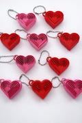 10-Pack, Mini Heart Fidget Keychain, Valentines for Class, Sensory Toy, Candy Free Classroom Valentine | Available in 1,5,10 Packs