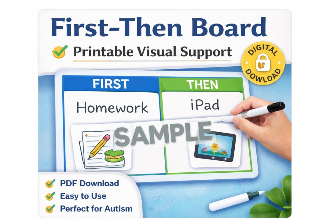 Autism First Then Board Printable | Visual Schedule for Special ...