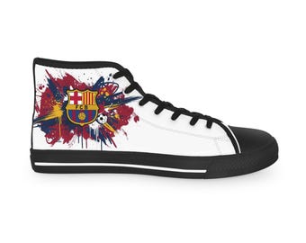 FC Barcelona High Tops Canvas l High Tops Custom Sneakers | High Top Canvas Shoes for Men Women | Personalized Sneakers l Gift for Him Her