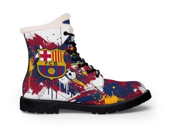 Botas del FC Barcelona / Botas de piel forradas de piel | Regalo de cumpleaños