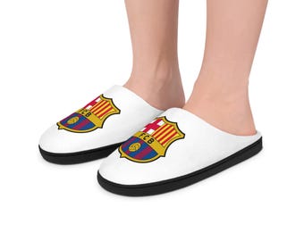 FC Barcelona Design Indoor Slippers | Football Indoor Cozy Shoes l Birthday Gift