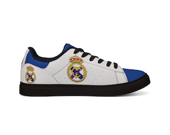 Zapatillas bajas de piel para hombre || Zapatillas del Real Madrid || Regalo de cumpleaños || Regalo personalizado