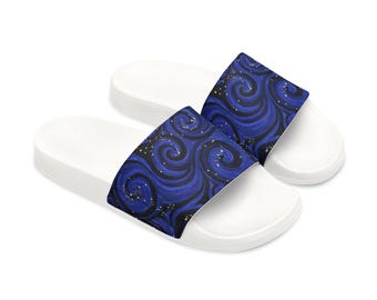 Blue Katana Slide Sandals | Custom Slide Sandals l Mens Slides l Womens Slides | Personalized Sandals Summer Sandals Birthday Gift