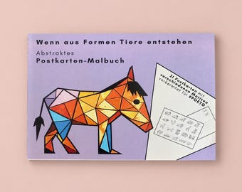 Wenn aus Formen Tiere entstehen - Postkarten-Malbuch mit Tiermotiven – 21 Ausmalkarten