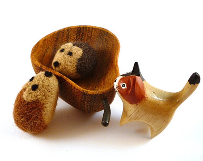 Woodland Hedgehog Felted Catnip Cat Toy Set Etsy