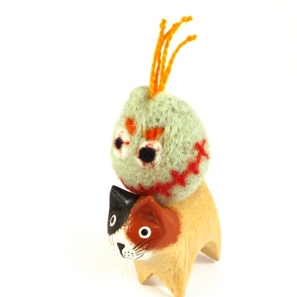 Zombie Critter Catnip Cat Toy - Needle Felted Wool