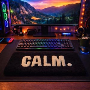 Reposamuñecas acolchado para teclado, configuración estética de escritorio, decoración minimalista para gamers, alfombrilla de escritorio cómoda, regalo para él/ella.
