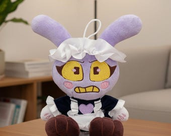 Jax Maid pluche, geweldige digitale op circus geïnspireerde knuffels, schattige anime knuffel, handgemaakte Jax Bunny Jester fan verzamelpop