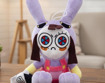 Pomni pluche, geweldige digitale op circus geïnspireerde knuffels, schattige anime knuffel, handgemaakte verzamelpop Jax Bunny Jester fan