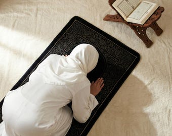 Gepersonaliseerde draagbaar gebedskleed, 100% lederen tas, meesterlijk vakmanschap, islamitisch cadeau