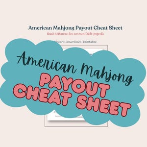 American Mahjong Payout Cheat Sheet | Game Night Printable (Digital Download)