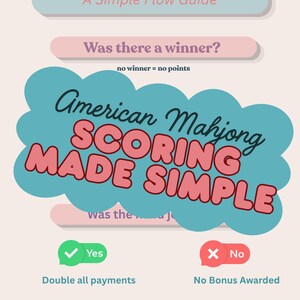 American Mahjong Scoring Made Easy | Beginner Mahjong Guide Printable | NMJL Scoring Cheat Sheet | Mahjong Lesson PDF | How to Score Mahjong