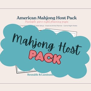 American Mahjong Host Pack | Printable Game Night Checklists, Seating, Snacks & Notes