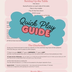 American Mahjong Quick Play Guide | NMJL Rules Cheat Sheet (PDF)