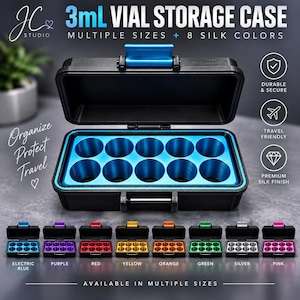 3mL Vial Storage Case | Durable Travel Organizer, Silk Finish (Multiple Sizes)