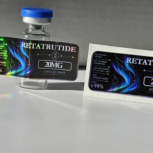 Custom Holographic Peptide Vial Labels, Waterproof and Oil Resistant for 3mL, 5mL, 10mL