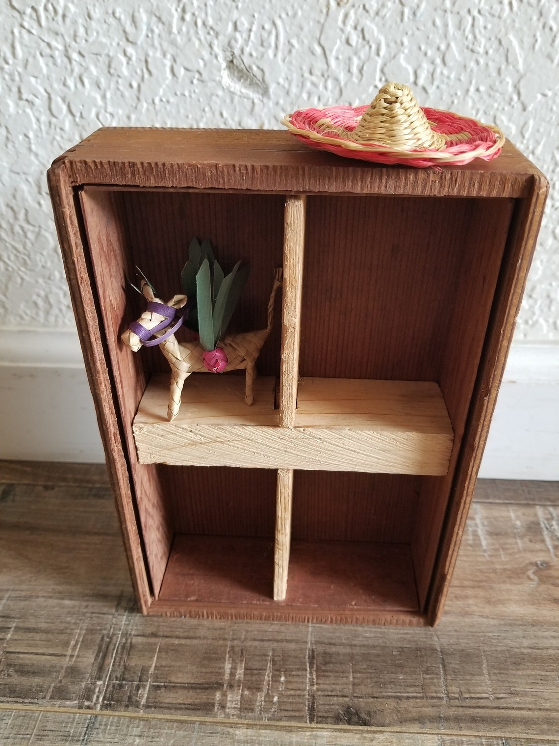 Small Wooden Curio Shelf Etsy