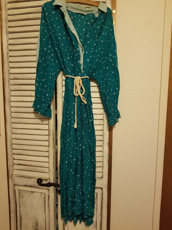 Vintage Teal Midi Dress - image 1