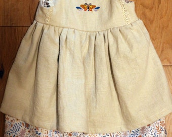 Butterfly Linen handmade Dress