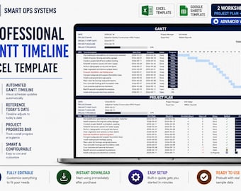 Project Management Toolkit  To-Do List | Kanban Board | Smart Calendar & Week Calendar | Excel, Google Sheets