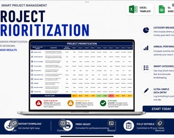 Project Prioritization - Automated Excel & Google Sheets Template