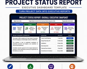 Executive Project Status Report | Ready-to-Present PMO Updates in Minutes | Editable PowerPoint