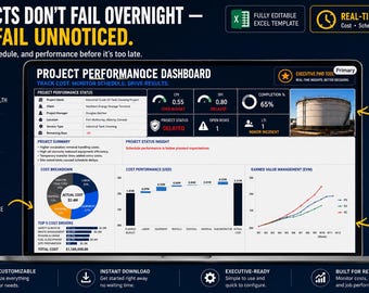 Professioneel dashboard voor olie- en gasprojecten voor Excel