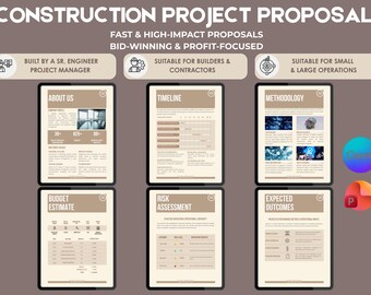 Propozycja projektu | Szablon oferty budowlanej | Struktura starszego kierownika projektu | Profesjonalna propozycja biznesowa