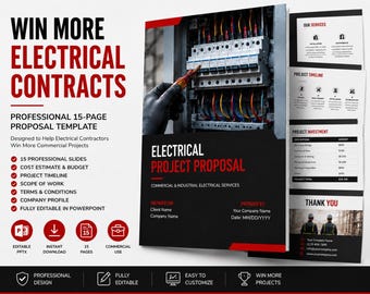 Commercial and Residential Electrical Proposal Template | PowerPoint Bid for Contractors (Digital Download)