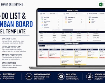 To-Do List & Kanban Board Excel Template | Project Management Dashboard