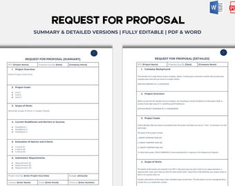 Wykonawca i budowniczowie | Szablon zapytania ofertowego | Narzędzie do zarządzania projektami | Wersje podsumowujące i szczegółowe