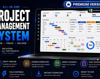 Project Management Toolkit | Gantt Chart | To-Do List | Smart Calendar & Week Calendar